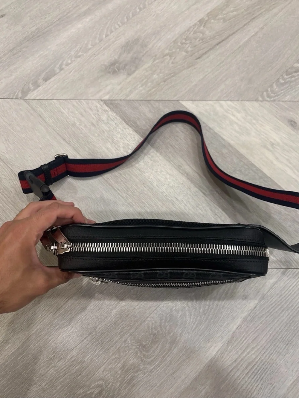 Gucci GG Supreme Black Belt Bag Waist Bag New